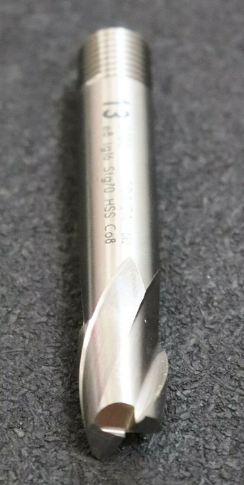 FRAISA 2 Stück Schaftfräser mit Gewinde e8 lg16 Stg70 Ø 13mm 2-Schneider HSS-Co8