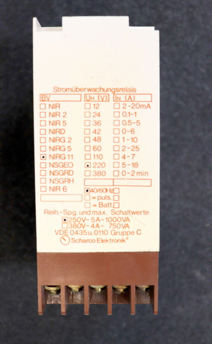 SCHARKO Gleichstrom-Überwachungsrelais NIRG11 220V 40-60Hz Reihenspannung 250VAC