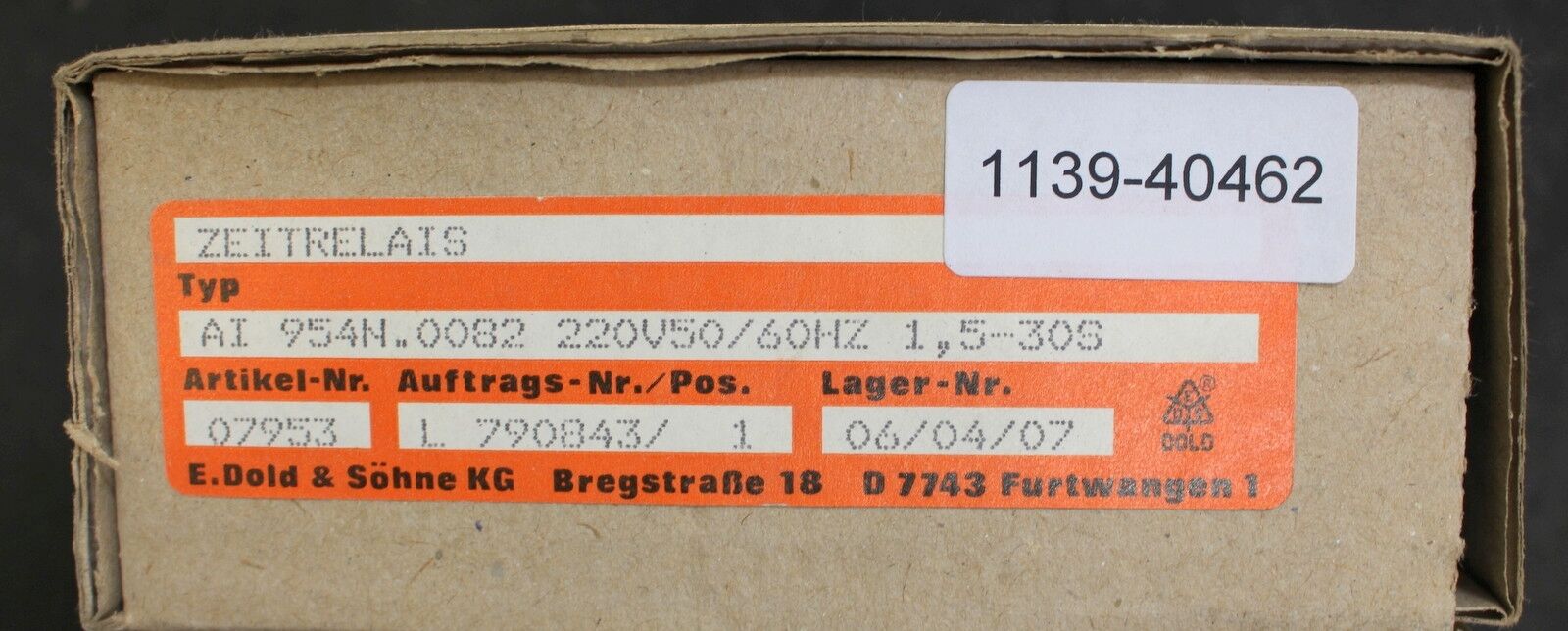 DOLD Zeitrelais AI 954N.82 220VAC 50/60Hz>0,1-30s Artikelnummer 0007953