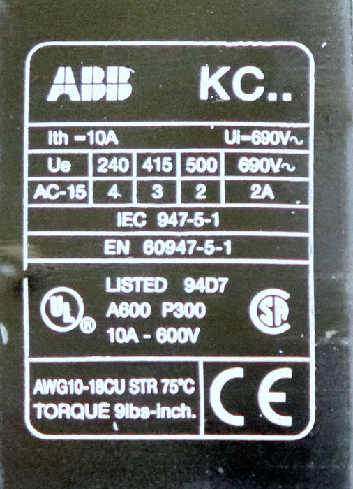 ABB Hilfsschütz KC44E Spule 60VDC Ith=10A Ie=4A-240V AC-15 FPH1423001R0443
