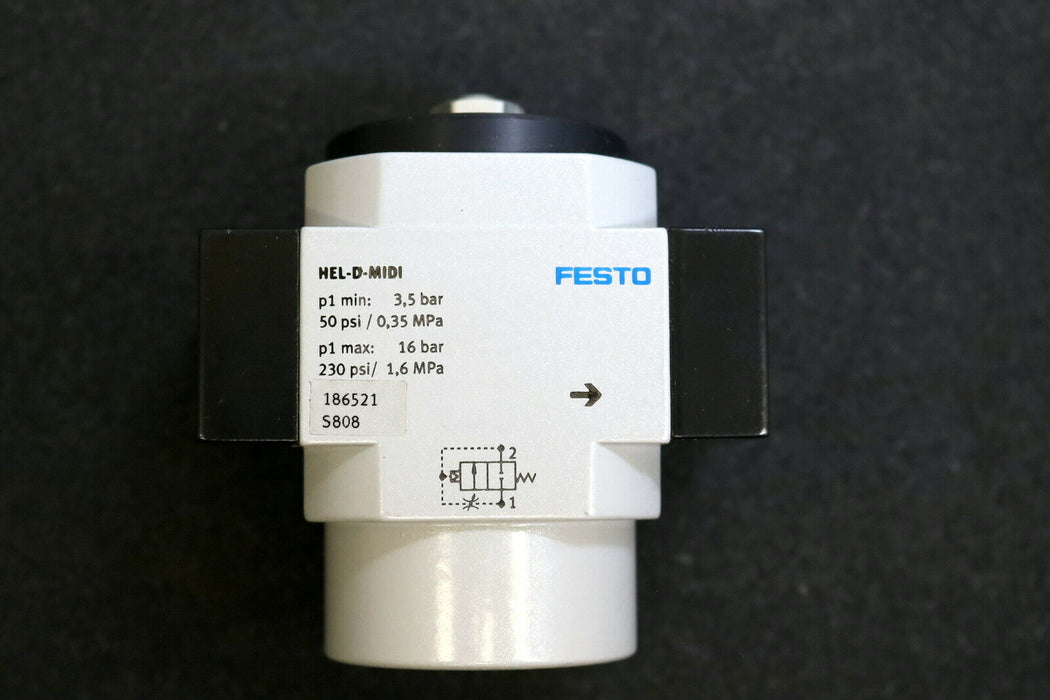 FESTO Einschaltventil HEL-1/4-D-MIDIHEL-1/4-D-MIDI Mat-Nr. 186521 p1max=16bar