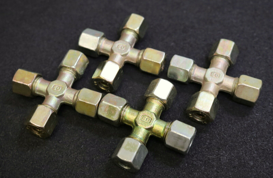 ERMETO 4x Kreuzverschraubung K08-ZL AußenØ 8mm PN315 Stahl verzinkt unbenutzt