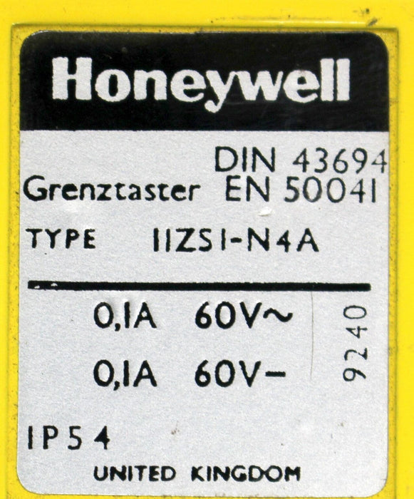 HONEYWELL Grenztaster IIZSI-N4 0,1A 60V~ 0,1A 60V= IP54 nach DIN43694