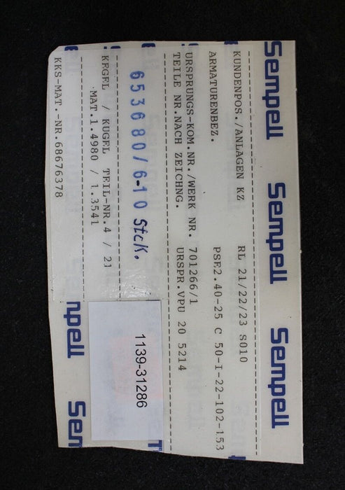 BABCOCK SEMPELL Kegel Teil 4 mit Kugel Teil 21 PSE2.40-25 C 50-I-22-102-153