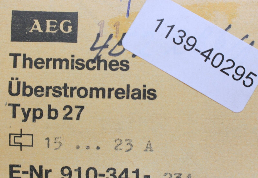 AEG Thermisches Überstromrelais b27 15-23A Thermal overload relay 910-341-234