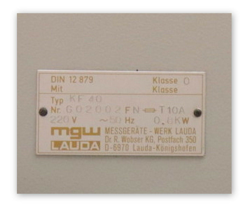 MGW LAUDA Thermostat KRYOFLEX KF 40 220V 50Hz 10A 800W - gebraucht