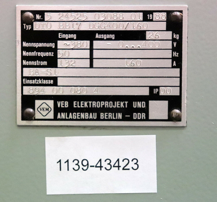 VEB EAB DDR Steuergerät Einschubkassetten fehlen gemäß Bild ! Thyresch DT0 BB17