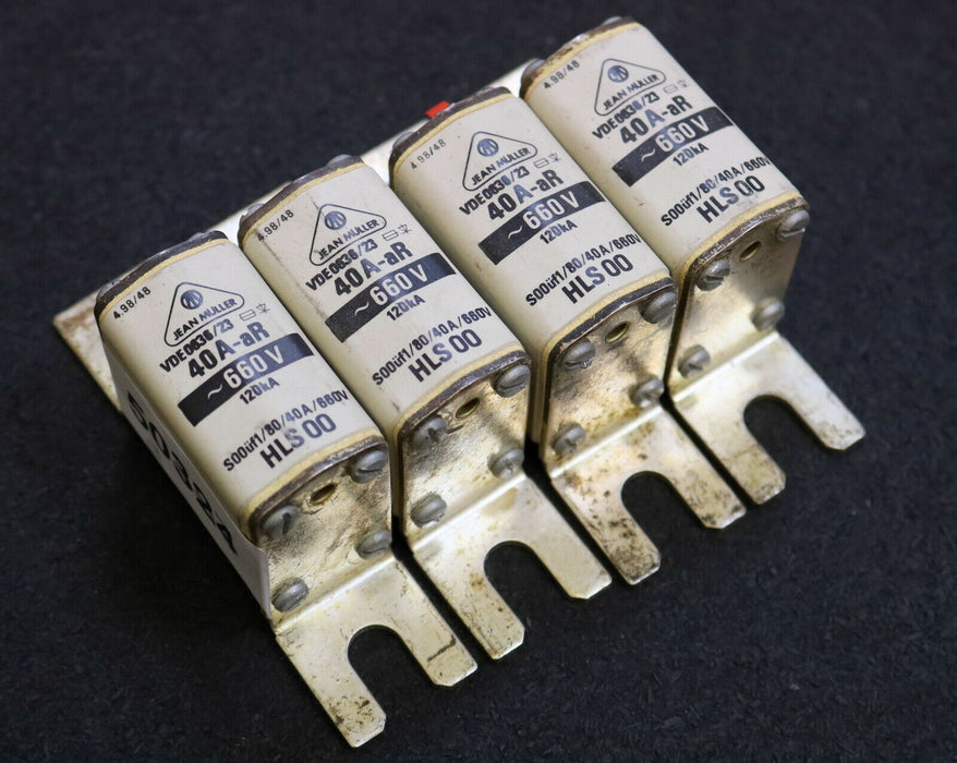JEAN MÜLLER 4x NH-Sicherungseinsatz fuse-link S00üf1/80 40A 660VAC aR