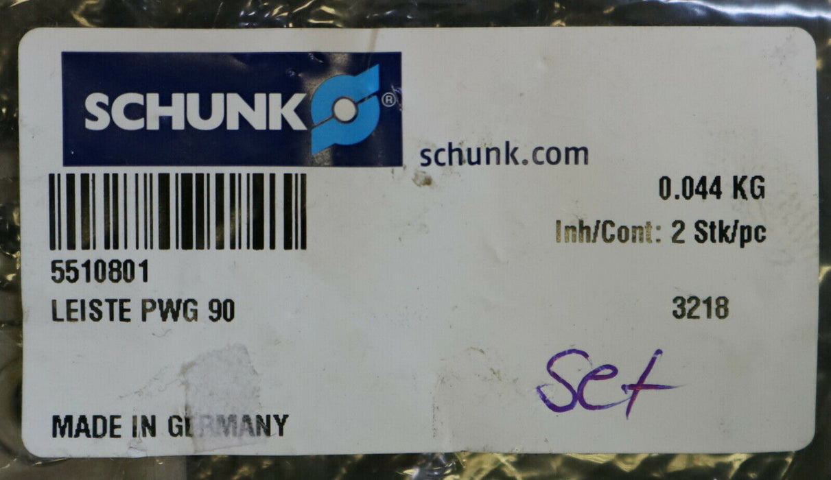 SCHUNK 2x Leiste PWG 90 ID 5510801 unbenutzt in OVP