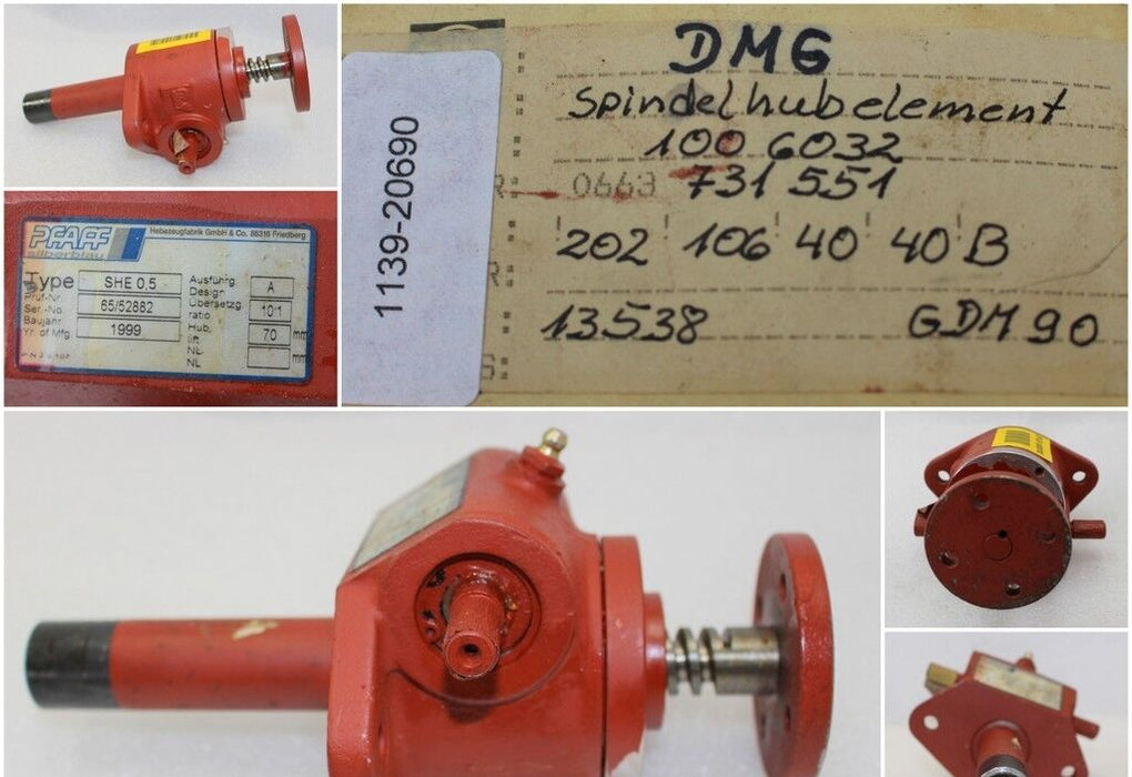 GILDEMEISTER Standardspindelhubelement 1006032 0,5/A/Kopf2/mit Schutzrohr/70mm