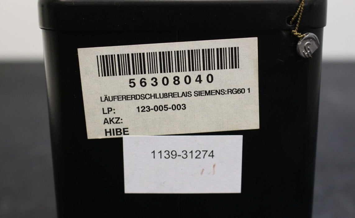 SIEMENS Läufer-Erdschlußrelais RG60 - 110VAC - EG11-10 für Erdschlüsse