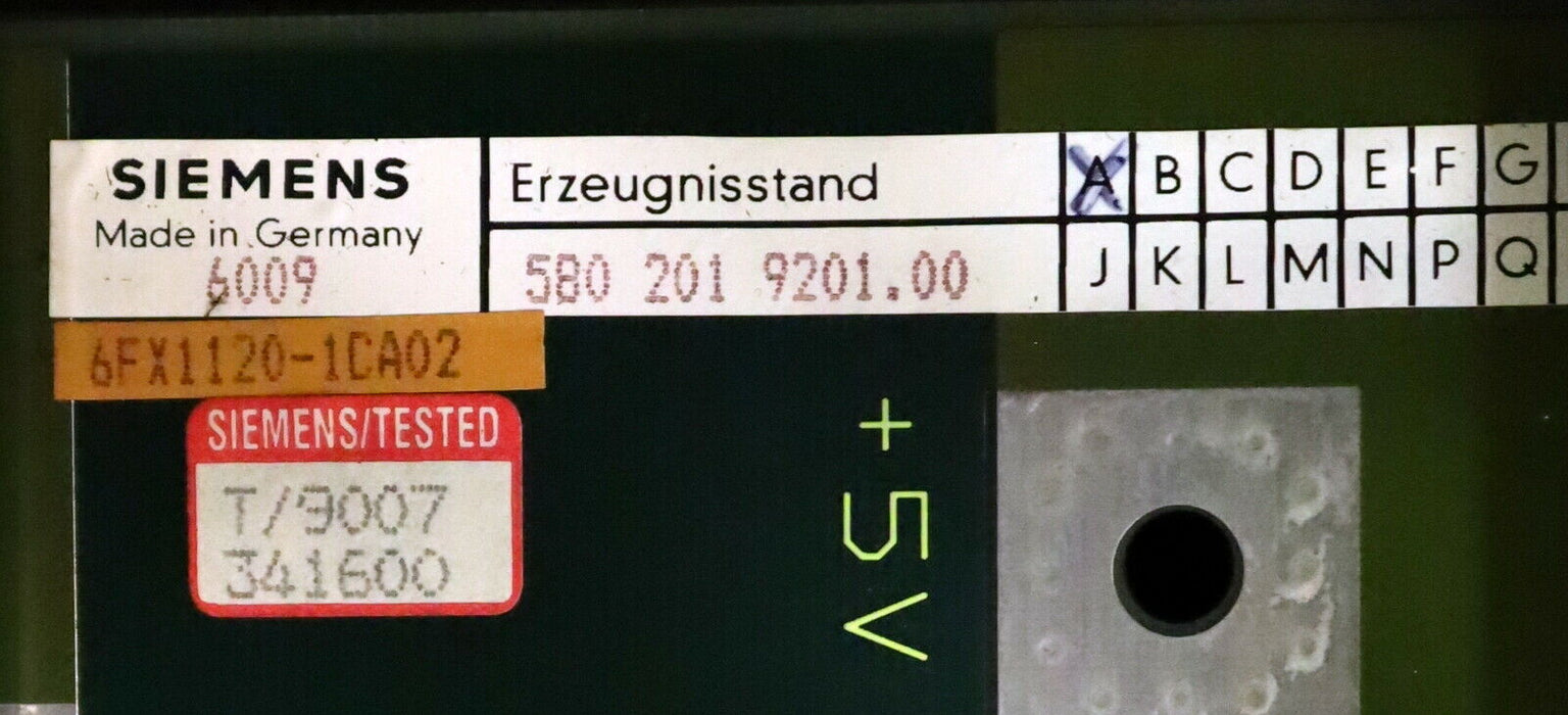 SIEMENS SINUMERIK 3FA4C 6FC3881-2KA-Z T1522084 BGR-Träger 2-Zeiler 6FX1122-8AB01