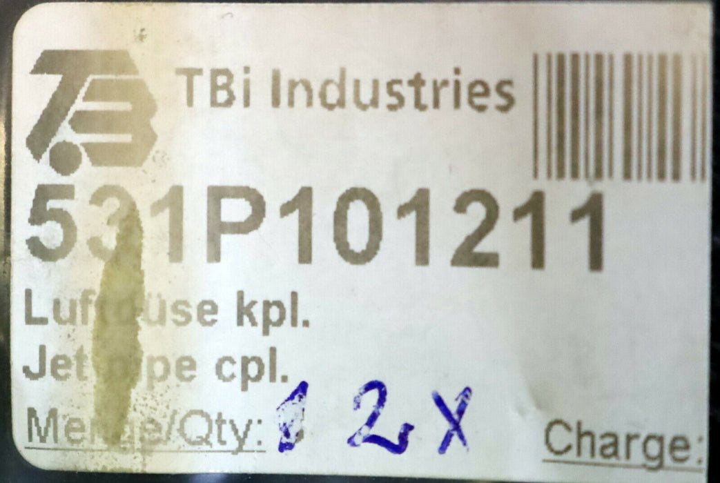 TBI INDUSTRIES 2x Luftdüse komplett 531P101211 Jet pipe cpl. 4.0mm for tube 7mm