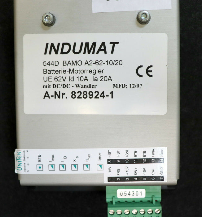 INDUMAT Batterie-Motorregler 544D BAMO A2-62-10/20 Ue=62V Id=10A Ia=20A
