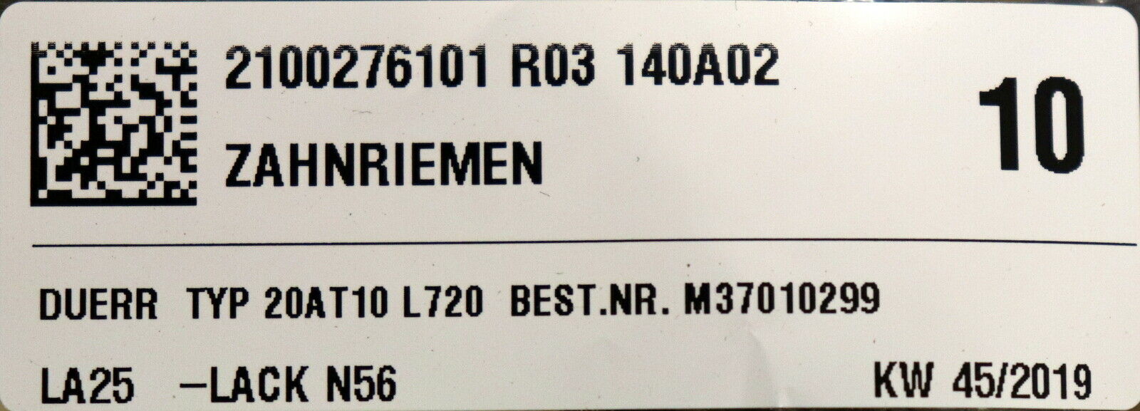 BRECOFLEX Zahnriemen AT10 720 Länge 720mm Breite 20mm - unbenutzt