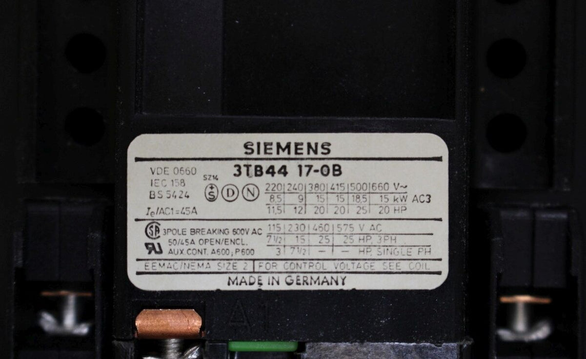 SIEMENS Schütz 3TB4417-0BB4 - 24VDC - 15KW