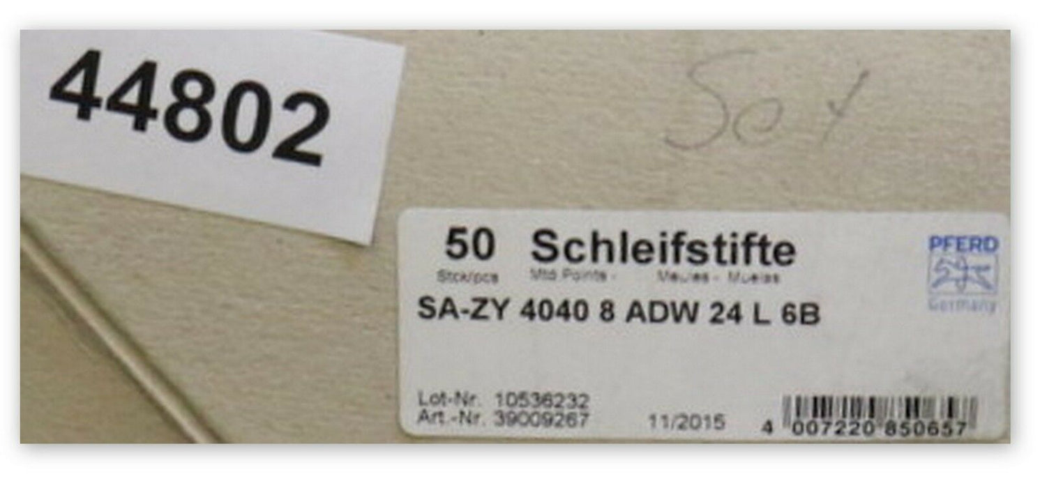 PFERD 50 Stück Schleifstifte Profiprodukte f. Stahlguss SA ZY 4040 8 ADW 24 L 6B