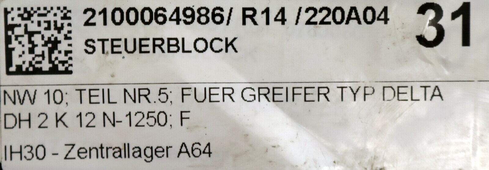 REXROTH Steuerblock AG 5271-0-4-5 C33 mit REXROTH 316129 Best.Nr. 92305844