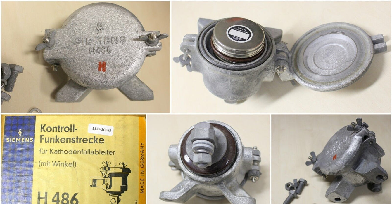 SIEMENS Kontrollfunkenstrecke H486 für Kathodenfallableiter - mit Winkel