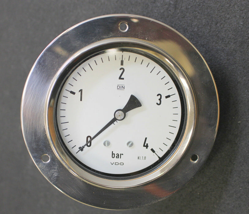 VDO Manometer 0-4bar - Kl. 1,0 - Durchmesser 100mm - mit Frontblende - D: 130mm