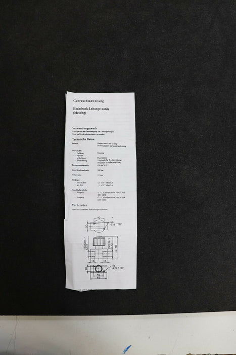 DRÄGER Hochdruck-Ventil DN10 PN300 für Wasserstoff H2 Typ Nr. D42435