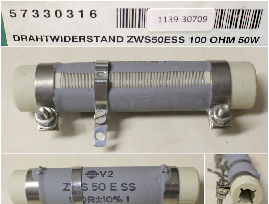 VISHAY WK WALTER KLUXEN RIG-Widerstand V2 - ZWS 50 ESS-100 Ohm-50W-GL: 100mm
