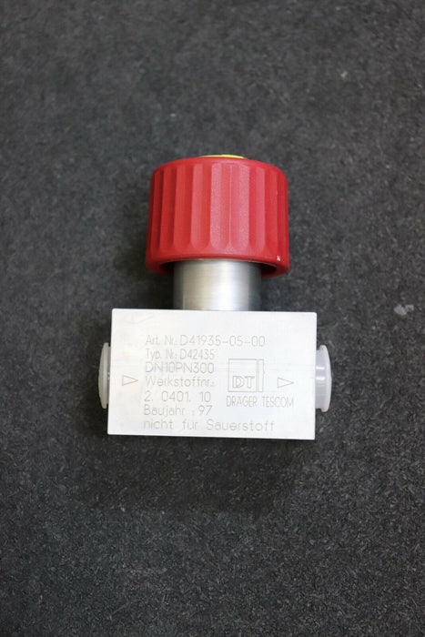 DRÄGER Hochdruck-Ventil DN10 PN300 für AR / CH4 Typ Nr. D42435 Anschlüsse G1/2"