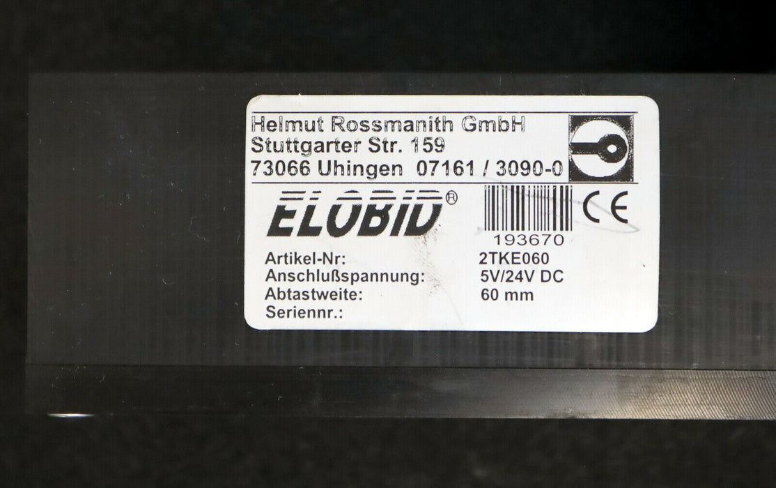 ROSSMANITH ELOBID Tastkopf Art.Nr. 2TKE060 Anschluss 5/24VDC Abtastweite 60mm