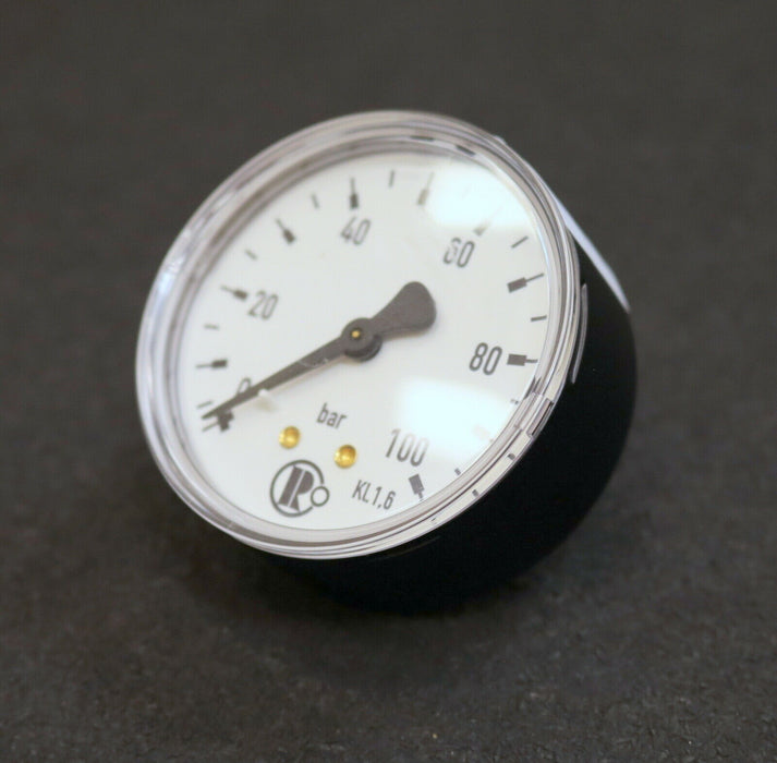 RIEGLER Manometer pressure gauge 0-100bar waagrecht Anschlussgewinde R1/4“