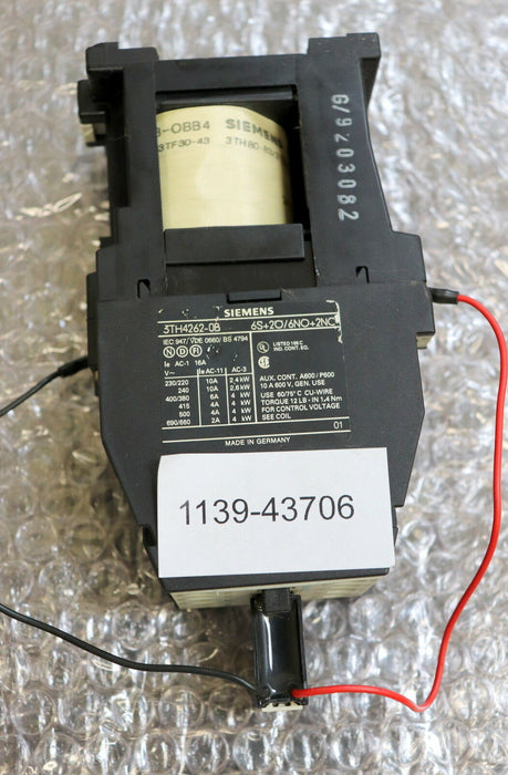 SIEMENS Leistungs-Schütz 3TH4262-0B Typ 44E Spulenspannung 24VDC 6S + 2Ö 6NO+2NC