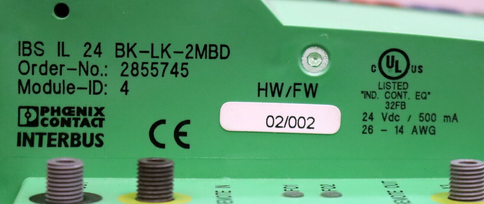 PHOENIX CONTACT Buskoppler IBL IL 24 BK-LK-2MBD Order-Nr. 2855745 unbenutzt