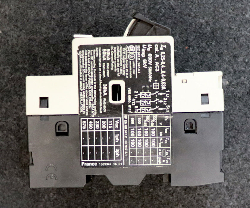 TELEMECANIQUE Motorschutzschalter GV2-M03 0,25-0,4A Ue=690V 50/60Hz Uimp=6kV