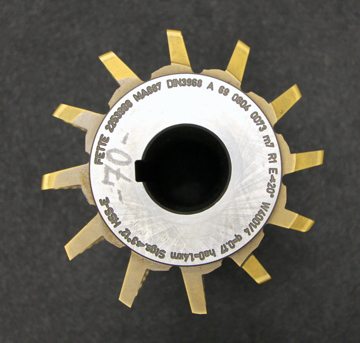 FETTE Vollstahlwälzfräser gear hob m= 7mm 20° EGW Ø140x200xØ40mm LKN 1gg. Re.