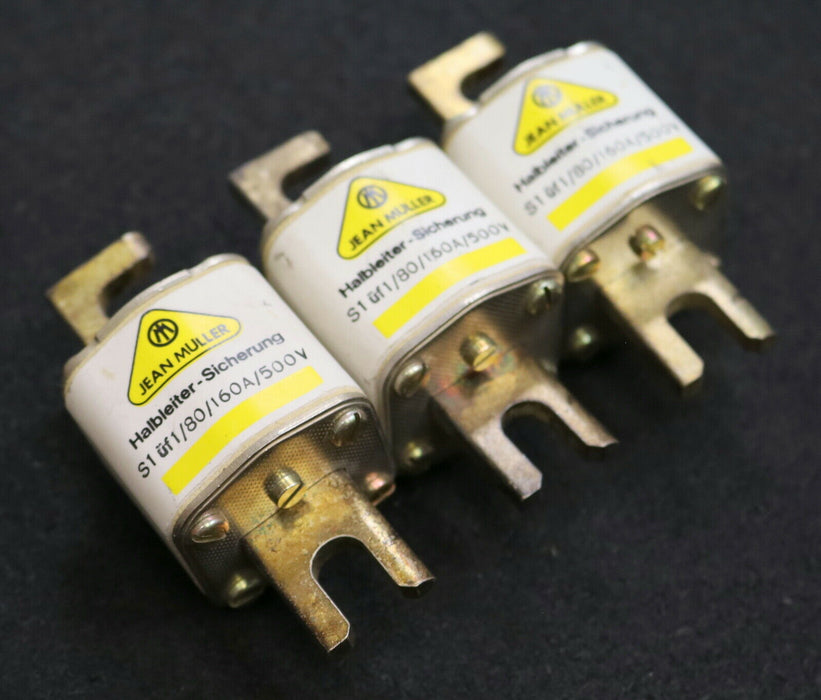 JEAN MÜLLER 3x NH-Sicherungseinsatz fuse-link S01üf1/80 160A Stichmaß 80mm