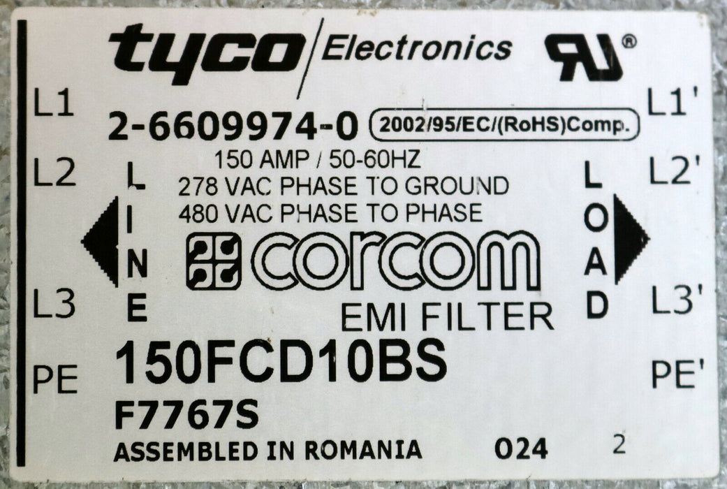 TYCO Netzfilter EMI Filter 150FCD10BS Art.Nr. 2-6609974-0 150A 50-60Hz 278VAC