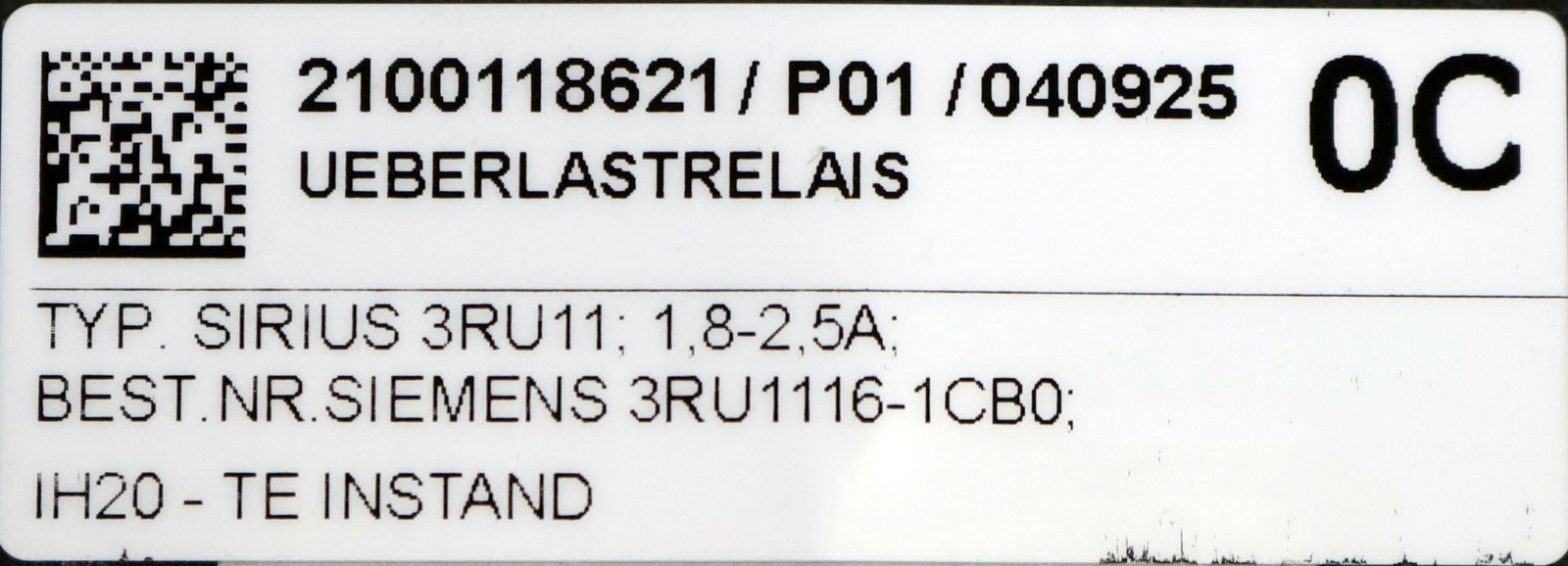 Bild des Artikels SIEMENS-2x-Überlastrelais-overload-relay-3RU1116-1CB0-1,8-2,5A-unbenutzt