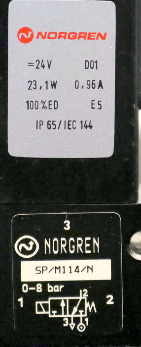 Bild des Artikels NORGREN-Magnetventil-magnetic-valve-SP/M114/N-0-8bar-24V-23,1W-0,96A-unbenutzt