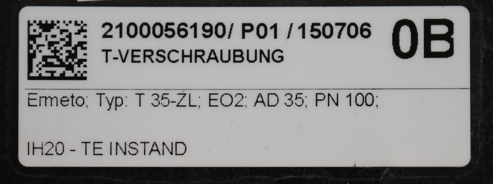Bild des Artikels ERMETO-T-Verschraubung-Typ:-T-35-ZL-außenØ-45mm-innenØ-35mm-Gesamt-120x85x57mm