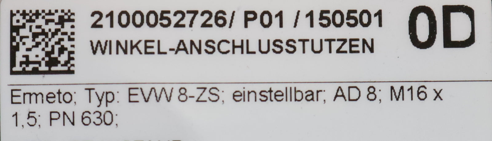 Bild des Artikels ERMETO-4x-Winkel-Anschlusstutzen-mit-Schaft-Typ:-EVW-8-ZS-einstellbar-M16x1,5