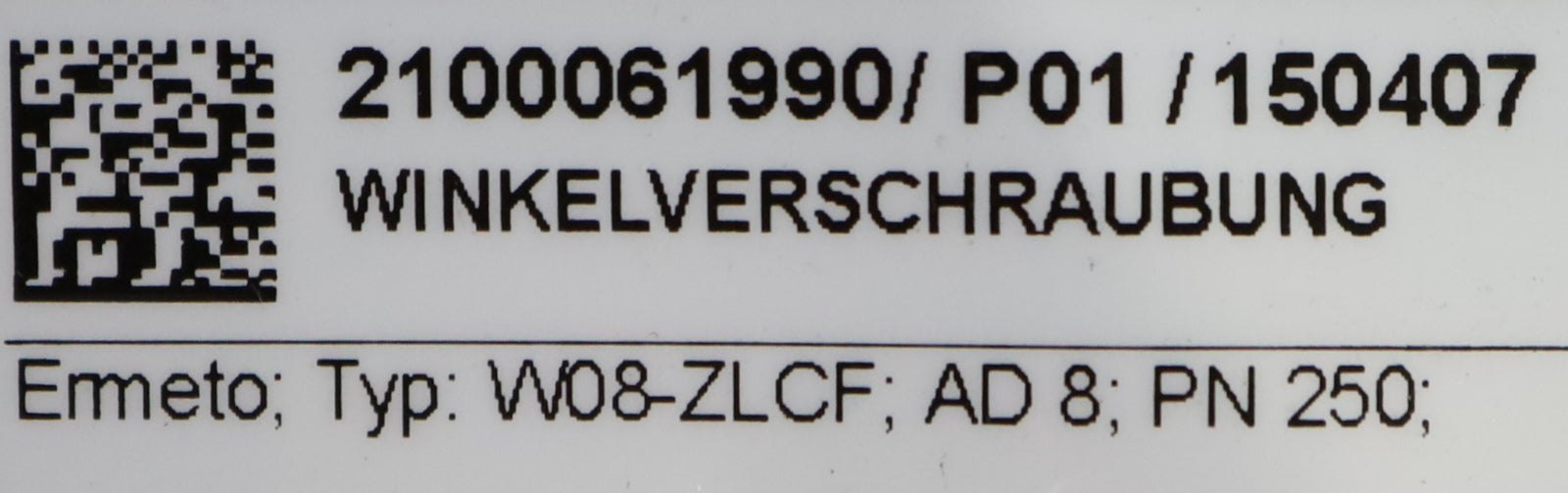 Bild des Artikels ERMETO-3x-Winkelverschraubung-Typ:-W08-ZLCF-innenØ-6mm-außenØ-14mm-PN250
