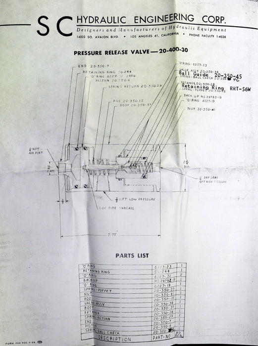 Bild des Artikels SC-HYDRAULIC-Druckentlastungsventil-pressure-release-valve-Model-20-400-30-