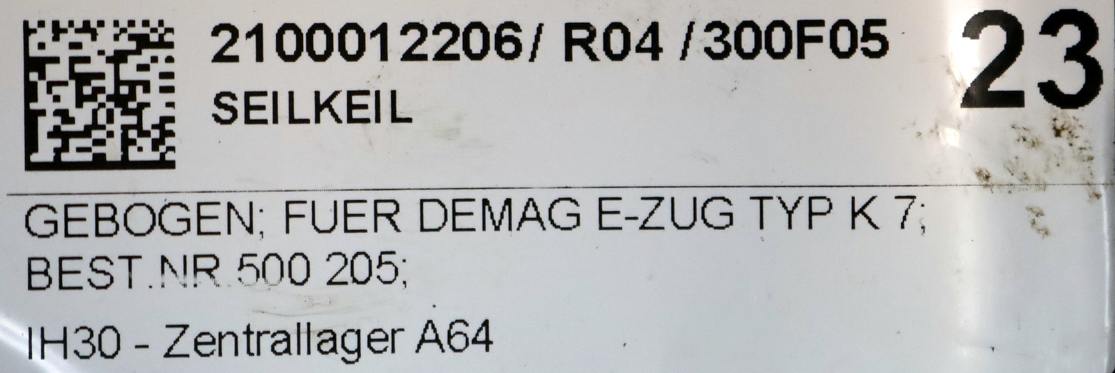 Bild des Artikels DEMAG-Seilkegel-gebogen-für-DEMAG-Elektrozug-K7-Best.Nr.-500-205