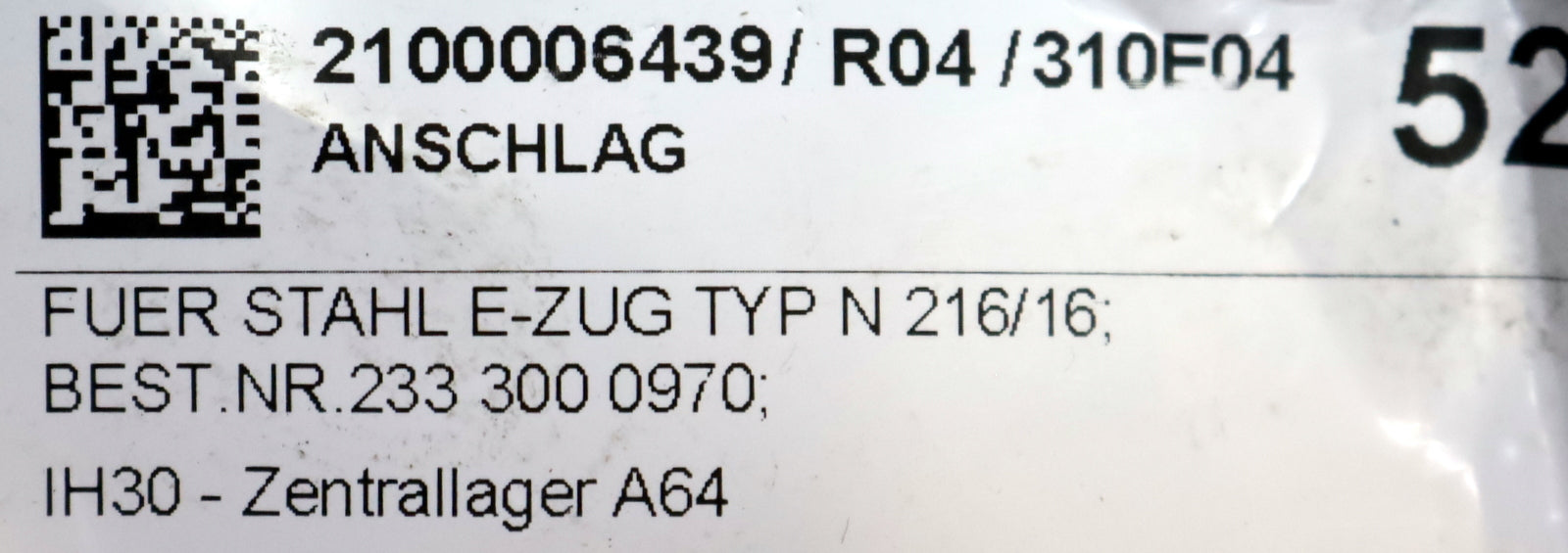 Bild des Artikels STAHL-Anschlag-für-STAHL-Elektrozug-N216/16-Best.Nr.-233-300-0970-unbenutzt