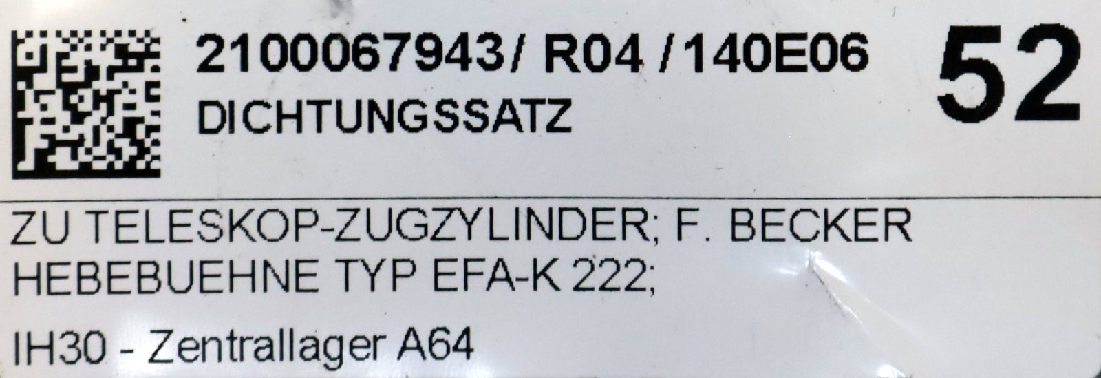 Bild des Artikels BECKER-Dichtungssatz-für-Teleskop-Zugzylinder-für-BECKER-Hebebühne-Typ-EFA-K-222