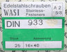 Bild des Artikels WASI-25x-Edelstahl-Sechskantschraube-M16x40-nach-DIN933-Gewinde-M16-unbenutzt