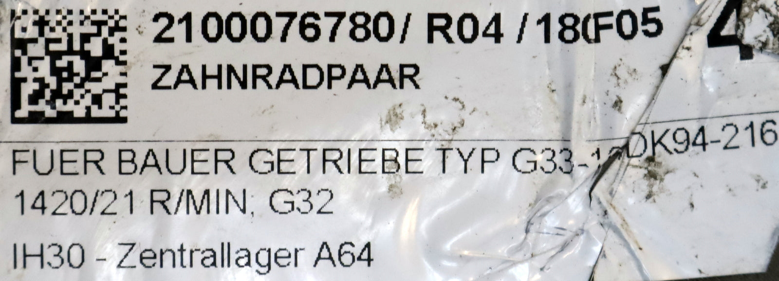 Bild des Artikels BAUER-Zahnradpaar-mit-2-Zahnrädern-Z-=-60-m=2mm-Typ-G32-R4--60-*-2-M