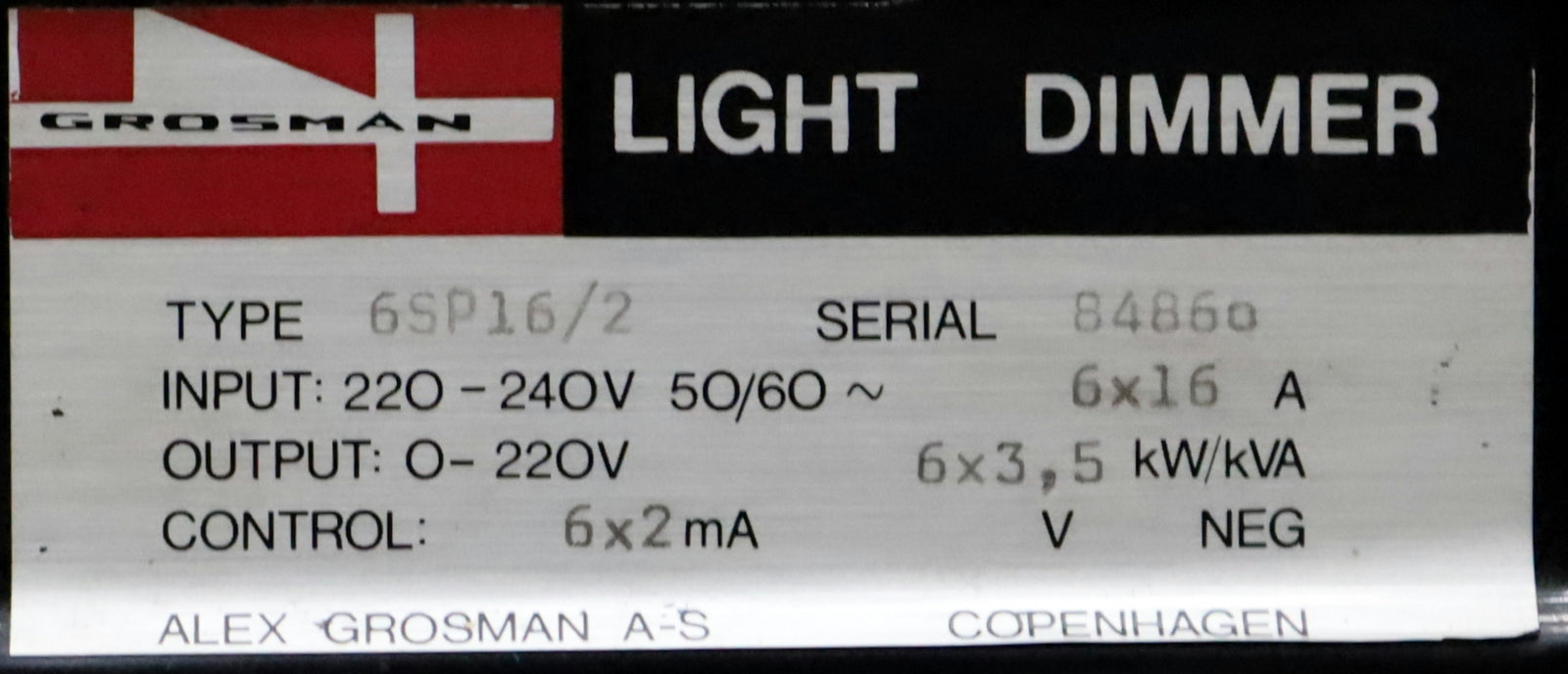 Bild des Artikels GROSMAN-/-EMIL-NIETHAMMER-Light-Dimmer-6SP16/2-Input-220-240V-50/60Hz-6x16A