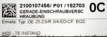 Bild des Artikels ERMETO-Gerade-Einschraubverschraubung-Typ:-GE-25-ZSR-3/4"-ED-CF-EO2---68x52x52mm