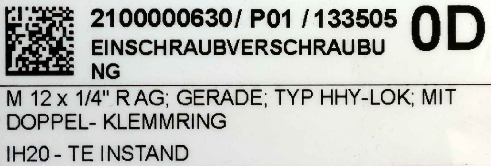 Bild des Artikels PARKER-10x-Gerade-Einschraubverschraubung-Typ:-HHY-LOK-M12x1/4"-65x57x57mm