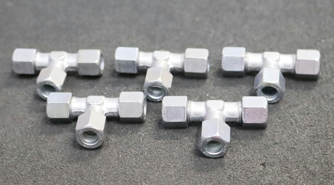 Bild des Artikels ERMETO-5x-T-Verschraubung-Typ:-T08-LL-AD8-PN100-verzinkt-Maße-gesamt-50x33x16mm